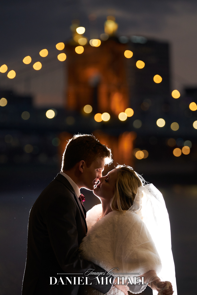 Wedding Photo with Roebling Bridge