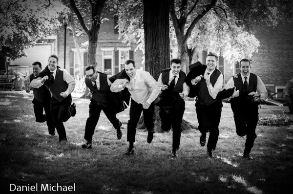 Wedding Photography Groomsmen Running