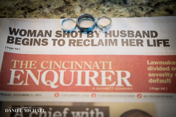 Wedding Rings with Newspaper