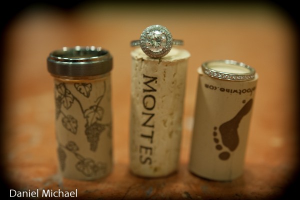 Wine Corks with Wedding Rings