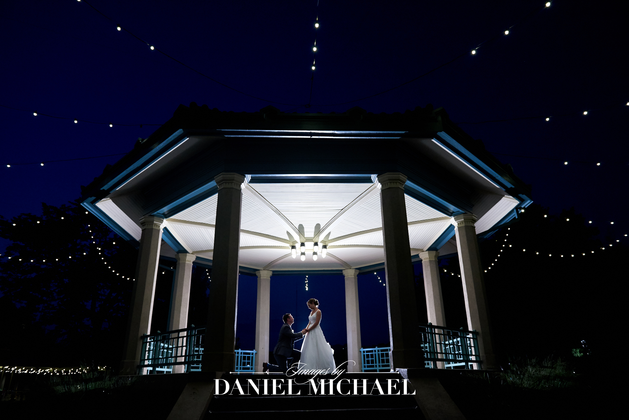 Couple under gazebo