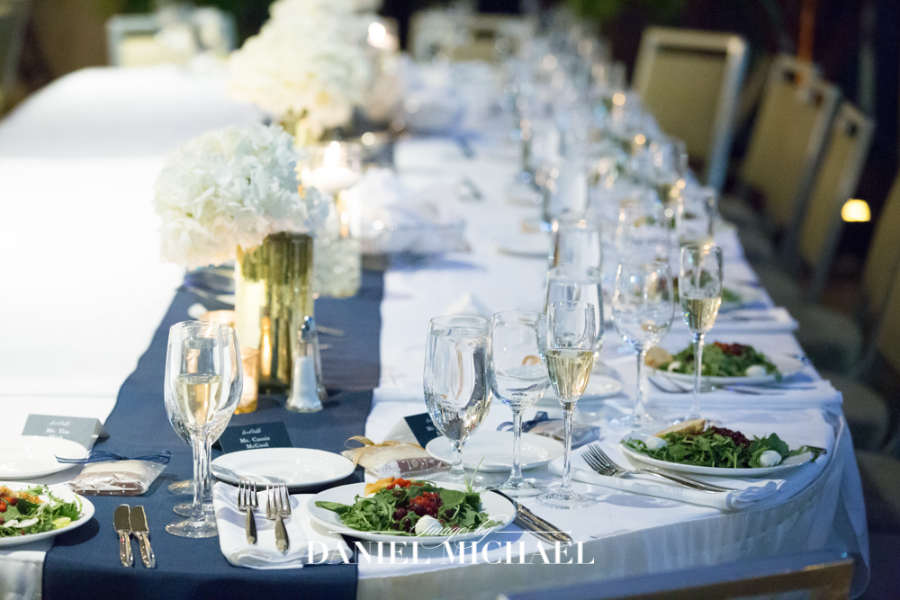 Food and drinks arranged on a table