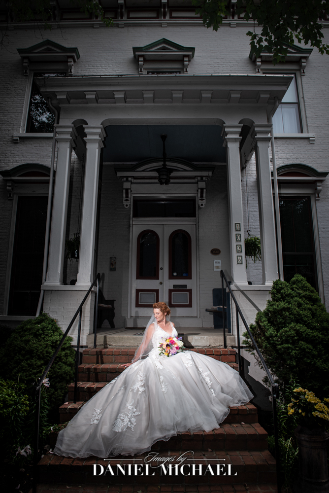 Wedding Portrait with dramatic lighting of bride