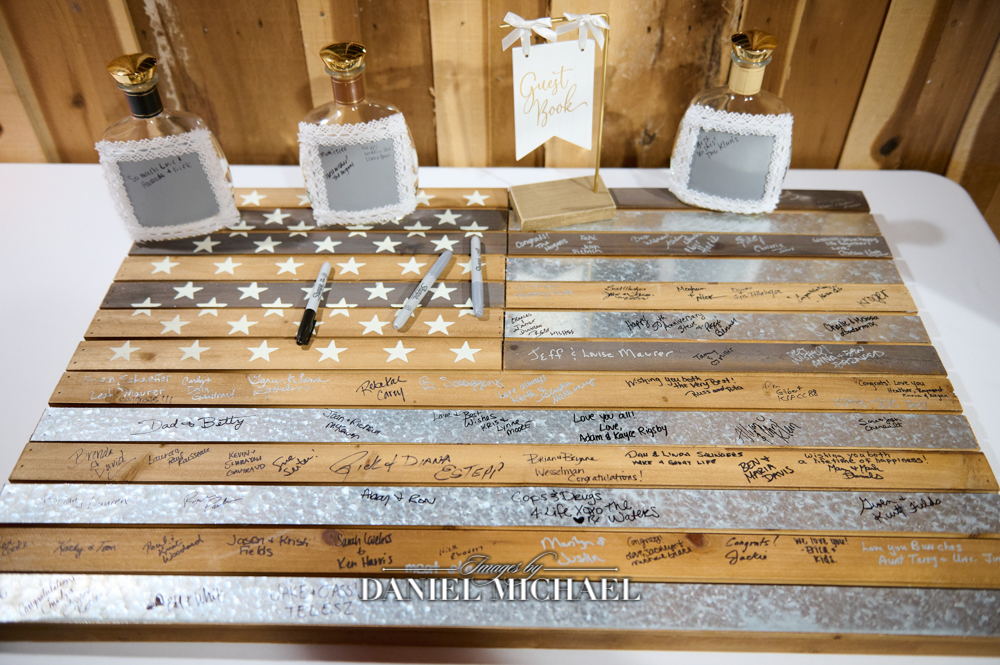 Wood American Flag Wedding Signing Board 