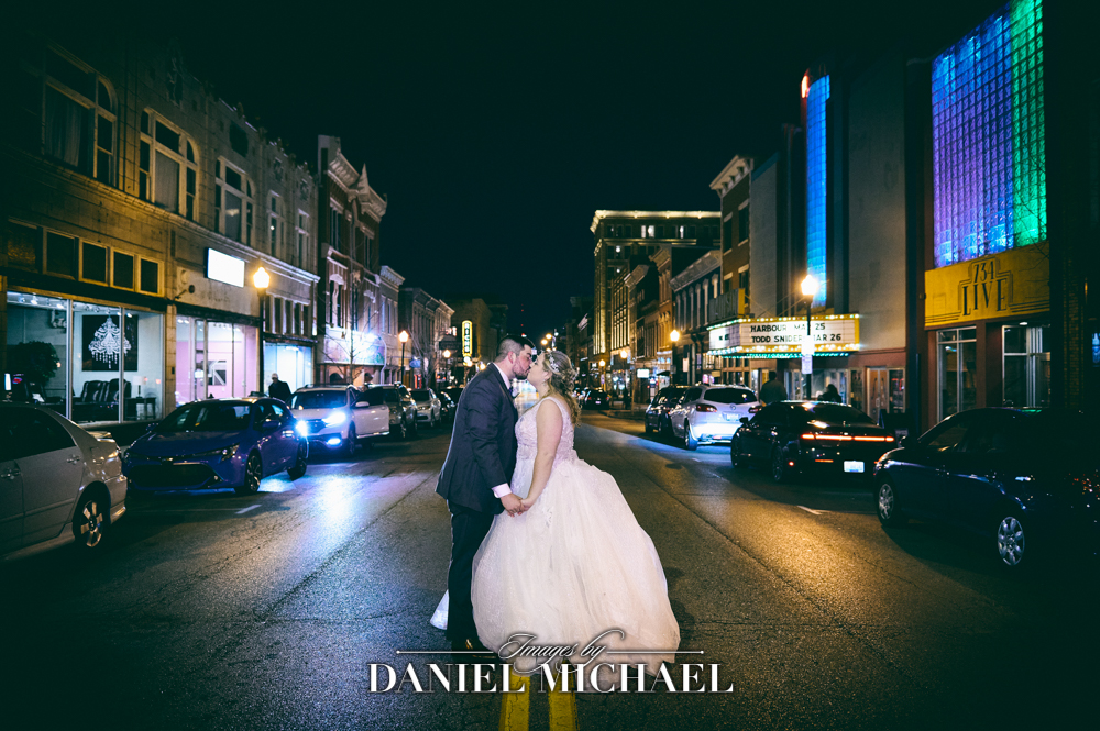 Downtown Nighttime Wedding Photographer