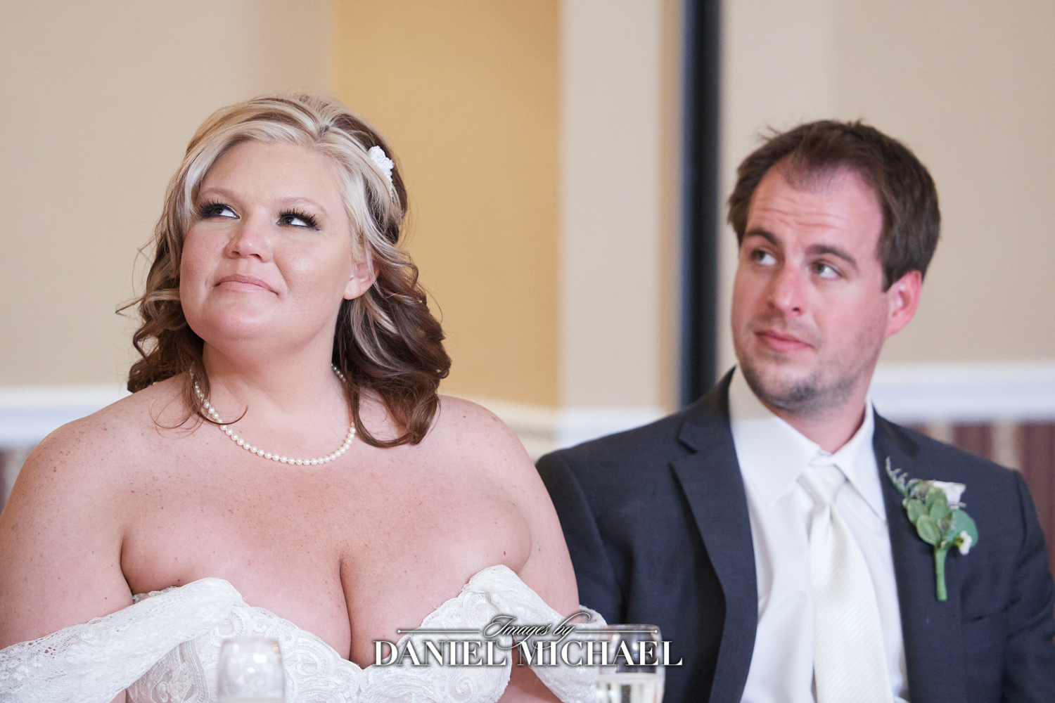 Photo of Couple during Wedding Speeches
